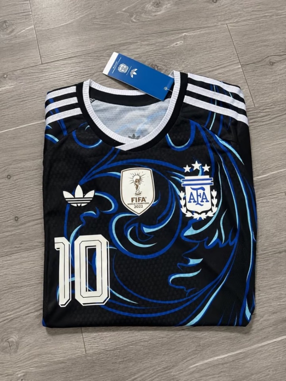 Adidas Argentina Messi #10 2026 World Cup Away Authentic Jersey — Black/Blue